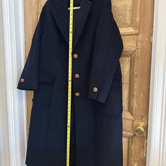Tory Burch Navy Double Faced Wool Overcoat - Picture 3 of 16